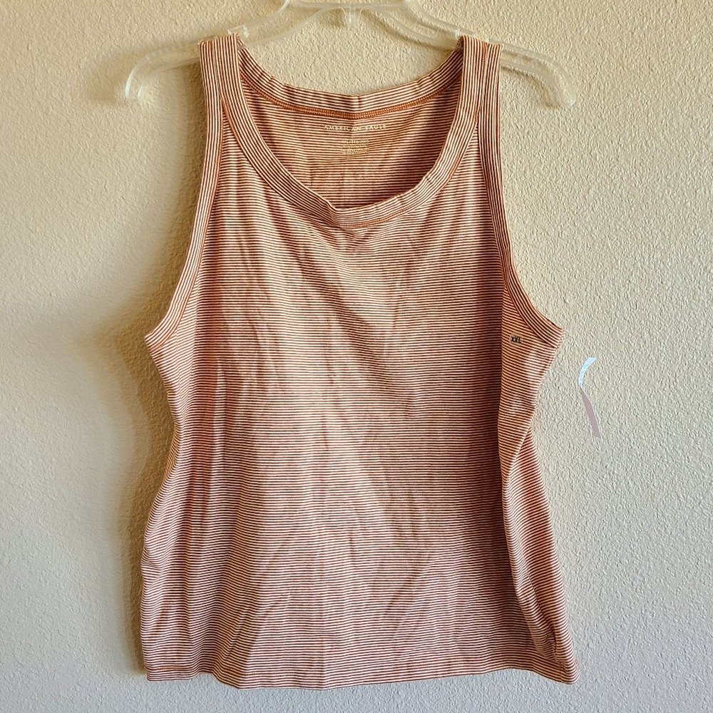 American Eagle Outfitters Orange and White Striped Juniors XXL Tank Top - NWT